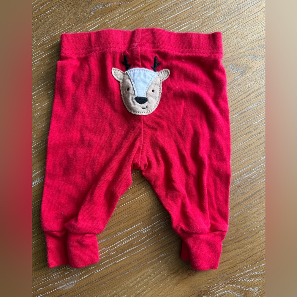 Carter's Festive Red Baby Pants with Reindeer